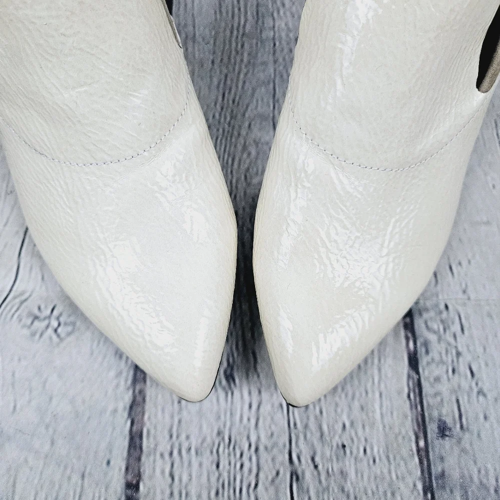 NAKED FEET | Sagitta patent & suede leather pointed toe heeled ankle booties - Picture 5 of 12